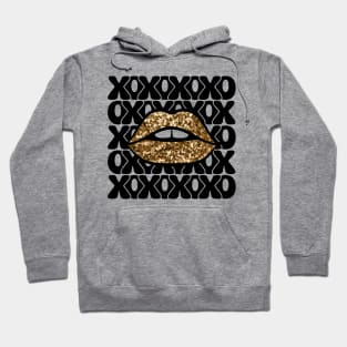 XOXO gold glitter lips Hoodie